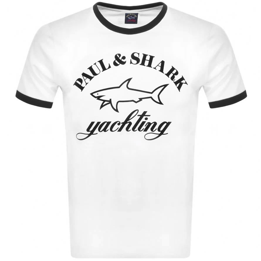 Alternative Image for ProductPaul And Shark Short Sleeve Logo T Shirt White1